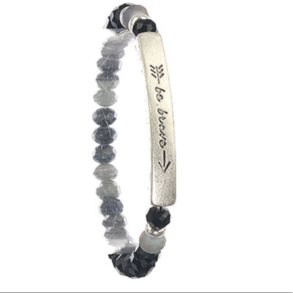 Be Brave Beaded Stretch Bracelet NWT